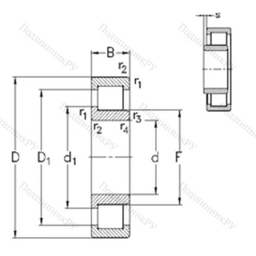 Подшипник роликовый радиальный NJ 216-E-M 6