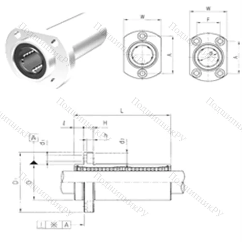 Подшипник шариковый линейный LMHP 25LUU от производителя  Samick