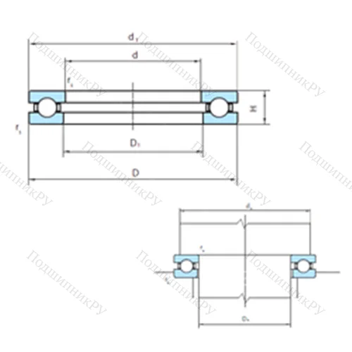 Подшипник шариковый упорный 51172 от производителя  PSL