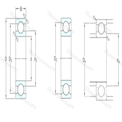 Подшипник шариковый радиальный 619/6 от производителя  SKF