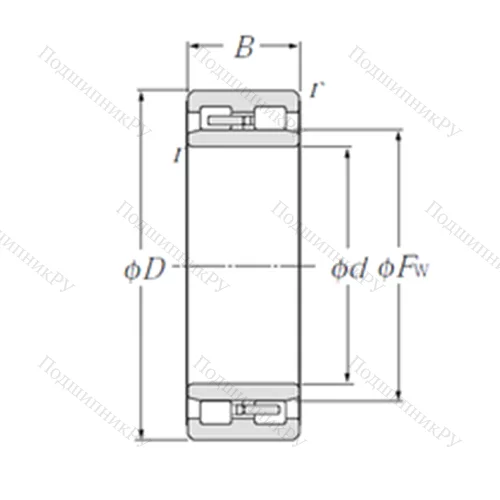 Подшипник роликовый радиальный NNU 4968 от производителя  NTN