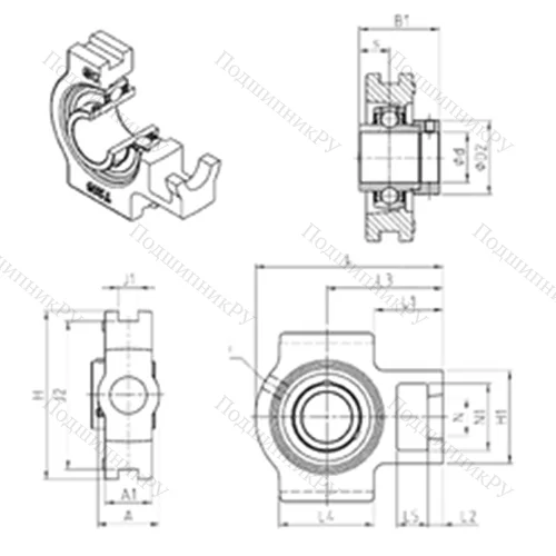 Подшипниковый узел шариковый радиальный EXT 210