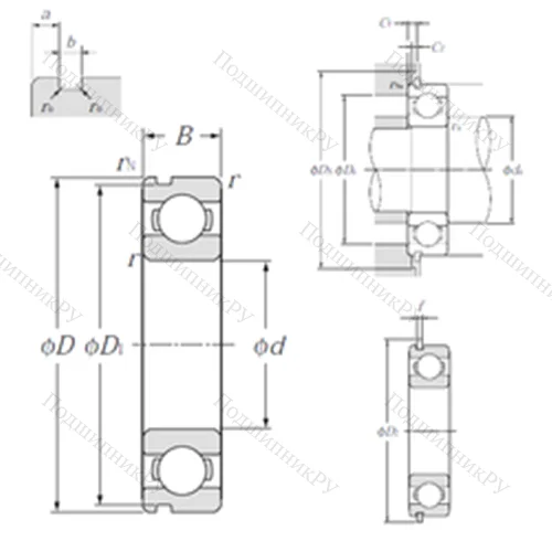 Подшипник шариковый радиальный 6819NR