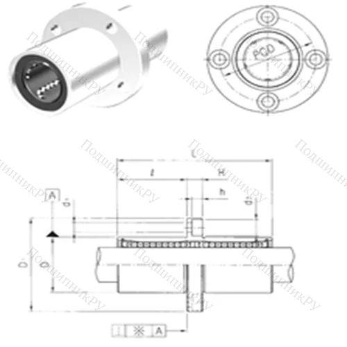 Подшипник шариковый линейный LMFM 12UU от производителя  Samick