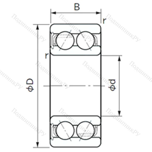 Подшипник шариковый радиально-упорный 5208ANS