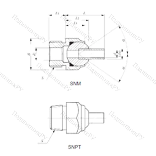 Подшипник скольжения сферический SNM 10-60 от производителя  IKO