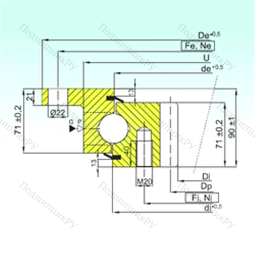Подшипник шариковый опорно-поворотный ZBL.30.1255.200-1SPTN от производителя  ISB