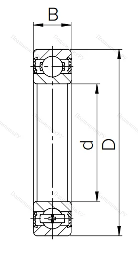 Шариковый однорядный подшипник 1000904 2RS (6904 2RS) в Уфе