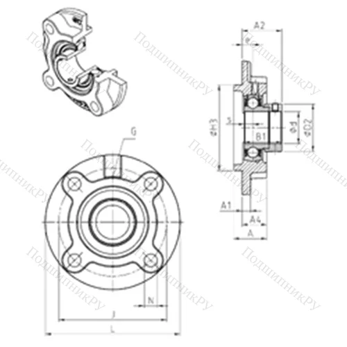 Подшипниковый узел шариковый радиальный ESFC 202 от производителя  SNR