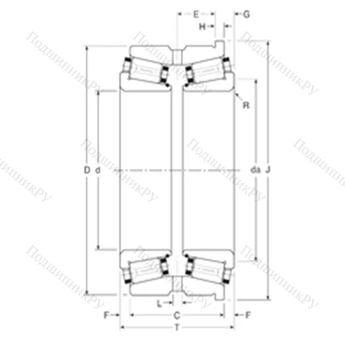 Подшипник роликовый радиально-упорный 100035/100080H от производителя  Gamet Подшипник роликовый радиально-упорный 100035/100080H от производителя  Gamet