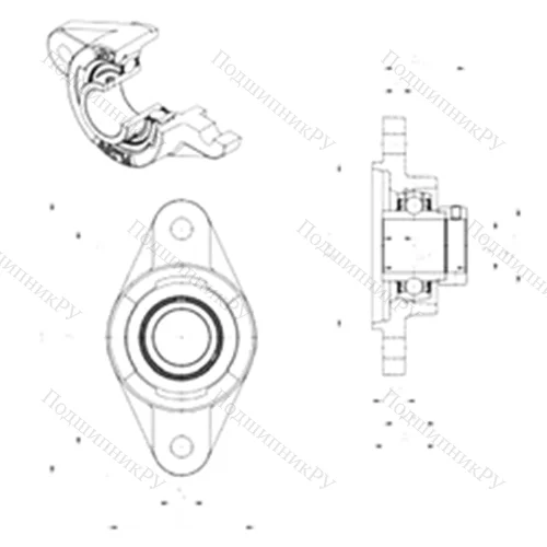 Подшипниковый узел шариковый радиальный EXFLZ 203 от производителя  SNR