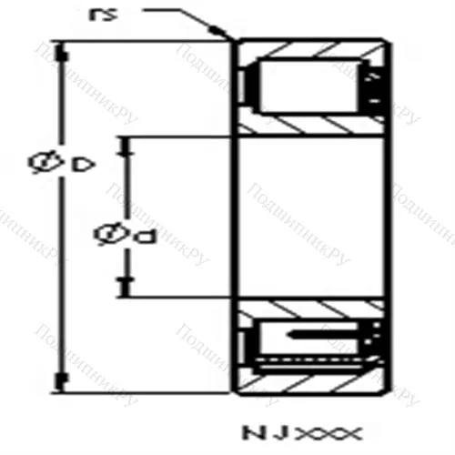 Подшипники роликовые радиальные с цилиндрическими роликами NJ 2210 EM от производителя  AST