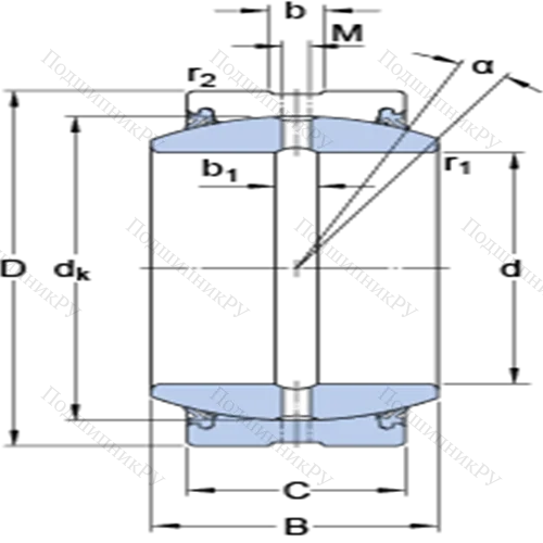 Радиальные сферические подшипники скольжения с контактными поверхностями сталь/сталь, требующие техобслуживания GE 280 ES-2RS от производителя  SKF