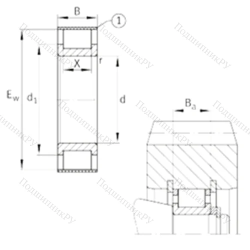 Подшипник роликовый радиальный RSL 182311-A от производителя  INA