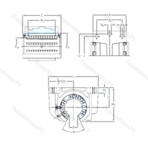 Подшипник шариковый линейный LUCT 60-2LS от производителя  SKF