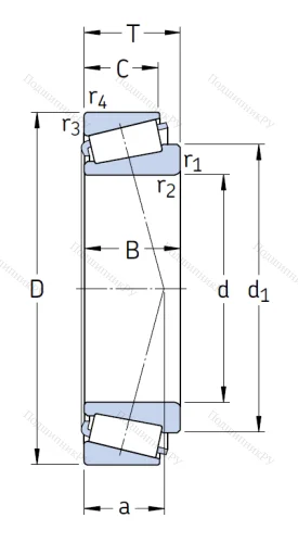 Конический роликовый подшипник 30306 J 2/Q от производителя  SKF