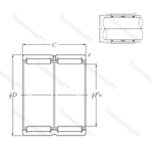 Подшипник игольчатый радиальный RNA 6916R