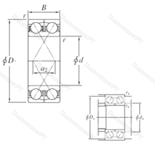 Подшипник шариковый радиально-упорный 305172B-1