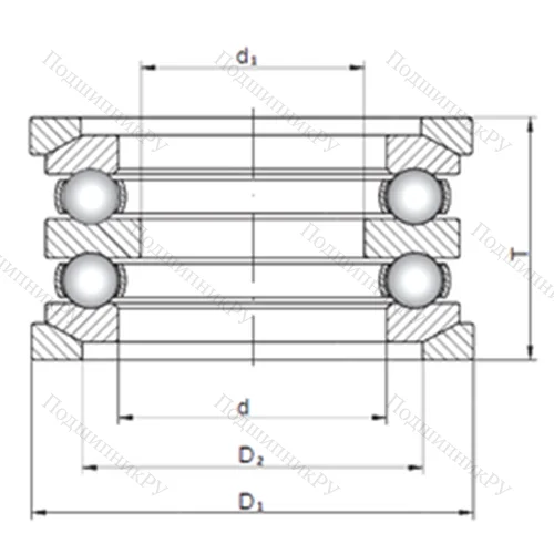 Подшипник шариковый упорный 54418U+U 418 от производителя  CX