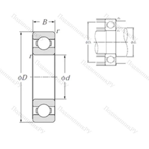 Подшипник шариковый радиальный 6809 от производителя  NTN