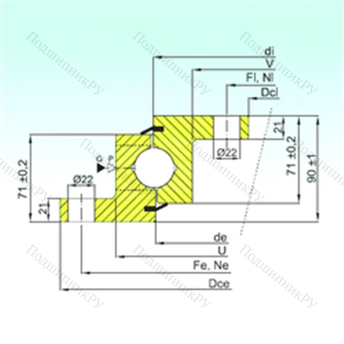 Подшипник шариковый опорно-поворотный NBL.30.1355.201-2PPN от производителя  ISB