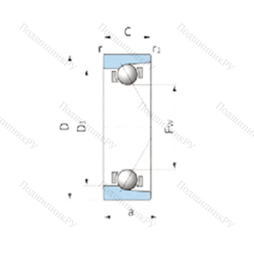 Подшипник шариковый радиально-упорный ASB 1847 от производителя  IJK