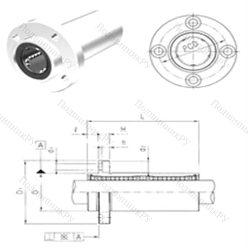 Подшипник шариковый линейный LMEFP 60LUU от производителя  Samick