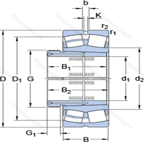 Сферические роликоподшипники на стяжной втулке 23072 CCK/W 33 + AOH 3072 G от производителя  SKF Сферические роликоподшипники на стяжной втулке 23072 CCK/W 33 + AOH 3072 G от производителя  SKF