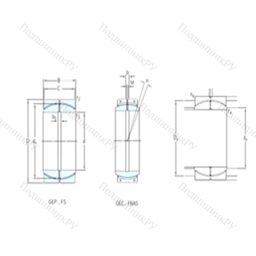 Подшипник скольжения сферический GEP 670FS от производителя  SKF