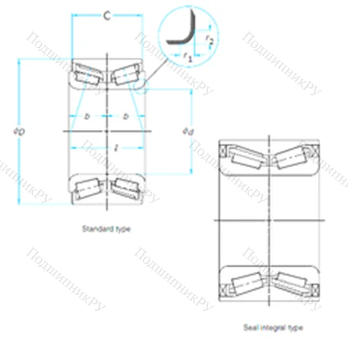 Подшипник роликовый радиально-упорный SET 49 от производителя  TIMKEN