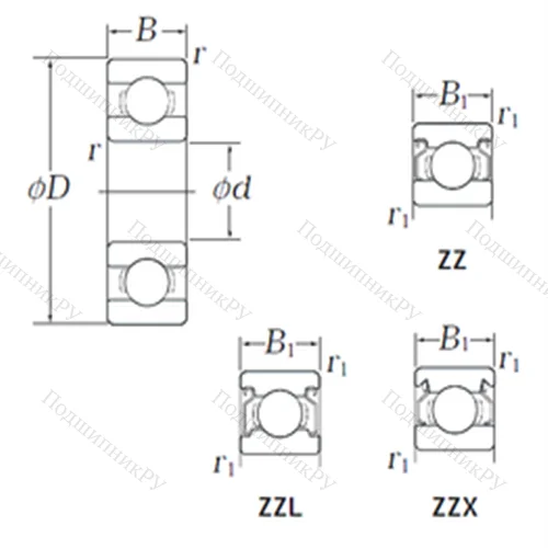 Подшипник шариковый радиальный WOB 79 ZZX