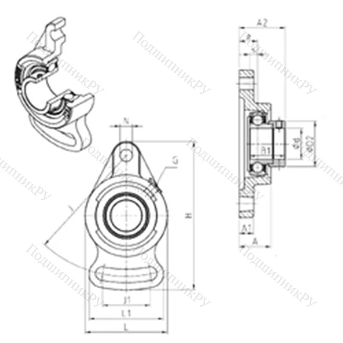 Подшипниковый узел шариковый радиальный ESFA 211 от производителя  SNR