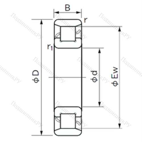 Подшипник роликовый радиальный N 1022