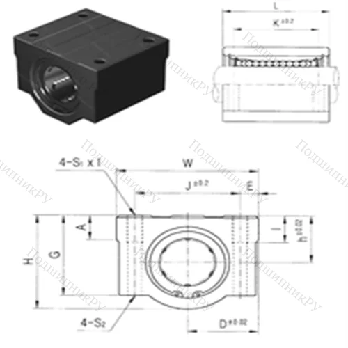 Подшипник шариковый линейный SC 12N-B от производителя  Samick