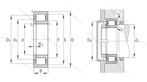 Роликовый цилиндрический подшипник NUP 319 ETVP 2 от производителя  FAG