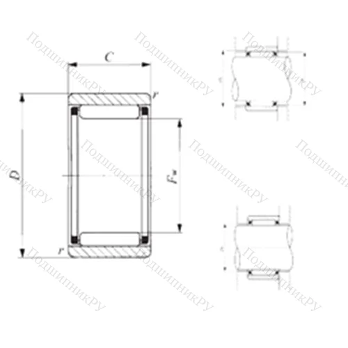 Подшипник игольчатый радиальный RNAF 102012 от производителя  IKO