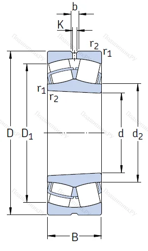 Сферический роликовый подшипник с конической посадкой на вал 23152 CCK/W 33 от производителя  SKF