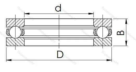 Упорный шариковый подшипник 8108 (51108) в Уфе