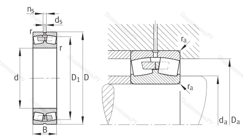 Сферический роликовый подшипник FAG 23032-E 1A-M от производителя  FAG
