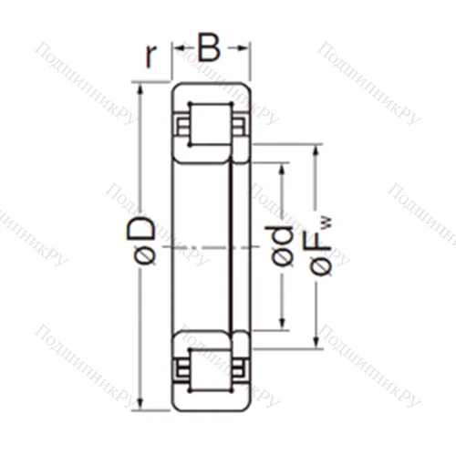Подшипник роликовый радиальный NUP 308EG