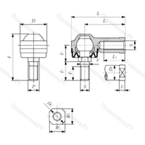 Подшипник скольжения сферический LHSA 12 от производителя  IKO
