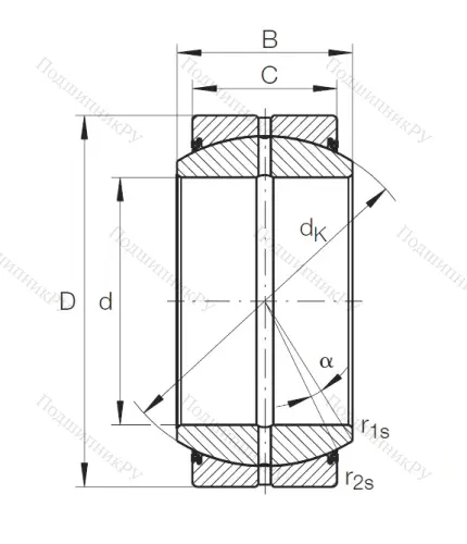 Шарнирный подшипник GE 50 DO 2RS от производителя  INA