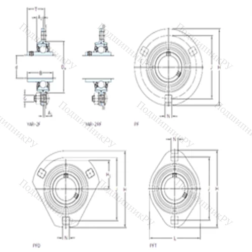 Подшипниковый узел шариковый радиальный PFT 3/4 TF от производителя  SKF