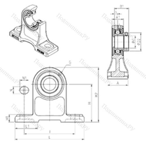 Подшипниковый узел шариковый радиальный ESPH 201 от производителя  SNR