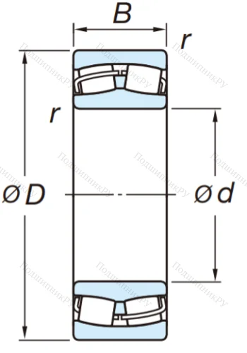 Сферический роликовый подшипник 22312 RZW 33 C 3 от производителя  KOYO