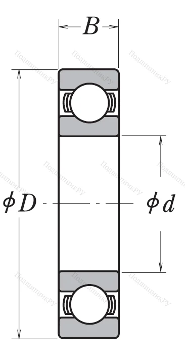 Однорядный шариковый подшипник 6214 C 4