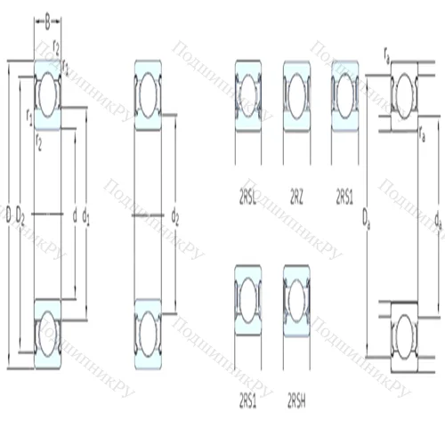 Подшипник шариковый радиальный 6200-2Z от производителя  SKF