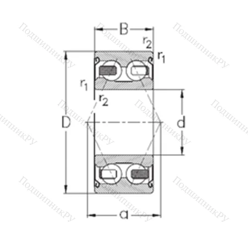 Подшипник шариковый радиально-упорный 3210-B-2Z-TV