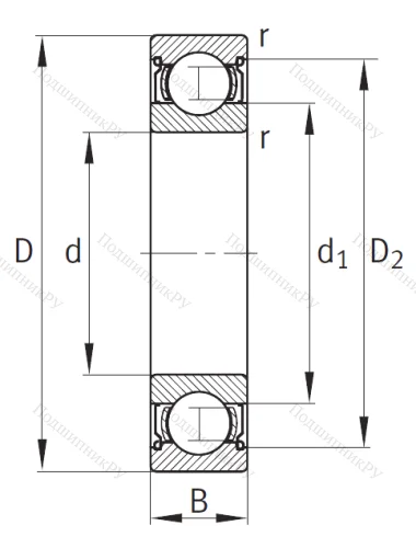 Однорядный шариковый подшипник 6203 2ZR.С3 от производителя  FAG