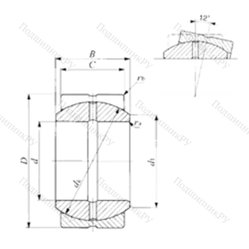 Подшипник скольжения сферический SBB 64 от производителя  IKO